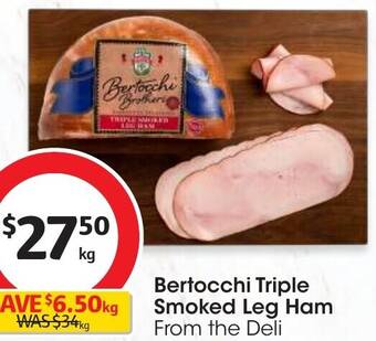Coles Bertocchi Triple Smoked Leg Ham offer