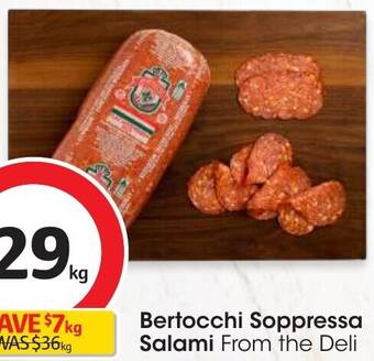 Coles Bertocchi Soppressa Salami offer