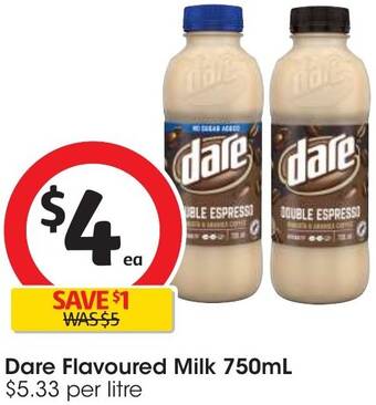 Coles Dare Flavoured Milk 750mL offer