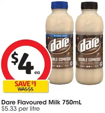 Coles Dare Flavoured Milk 750mL offer