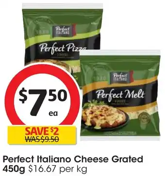 Coles Perfect Italiano Cheese Grated 450g offer