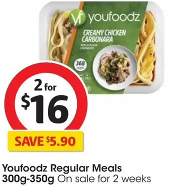 Coles Youfoodz Regular Meals 300g-350g offer