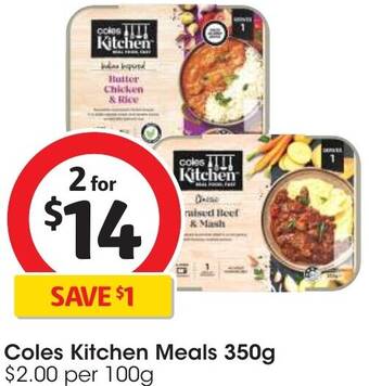 Coles Coles Kitchen Meals 350g offer