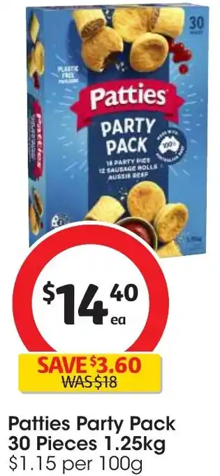 Coles Patties Party Pack 30 Pieces 1.25kg offer