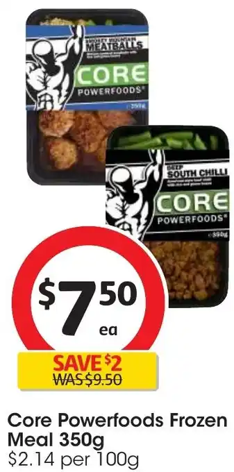 Coles Core Powerfoods Frozen Meal 350g offer