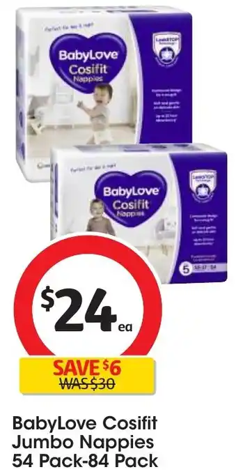 BabyLove Cosifit Jumbo Nappies 54 Pack-84 Pack