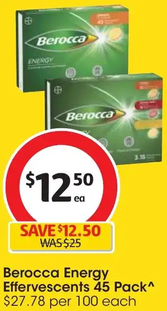 Coles Berocca Energy Effervescents 45 Pack offer