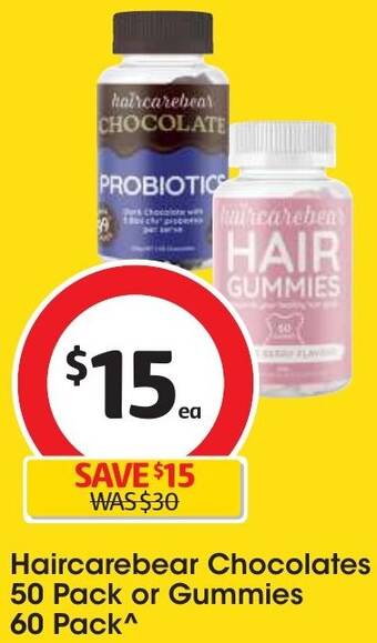 Coles Haircarebear Chocolates 50 Pack or Gummies 60 Pack offer