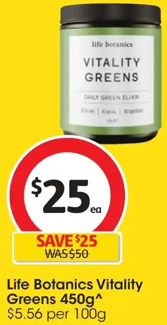 Coles Life Botanics Vitality Greens 450g offer