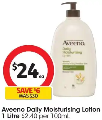 Coles Aveeno Daily Moisturising Lotion 1 Litre offer