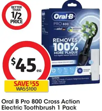 Coles Oral B Pro 800 Cross Action Electric Toothbrush 1 Pack offer