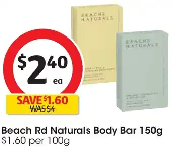 Coles Beach Rd Naturals Body Bar 150g offer