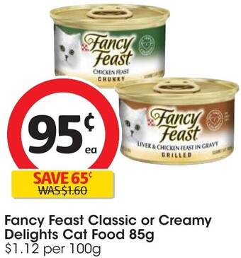 Coles Fancy Feast Classic or Creamy Delights Cat Food 85g offer