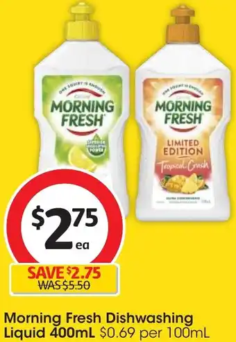 Coles Morning Fresh Dishwashing Liquid 400mL offer