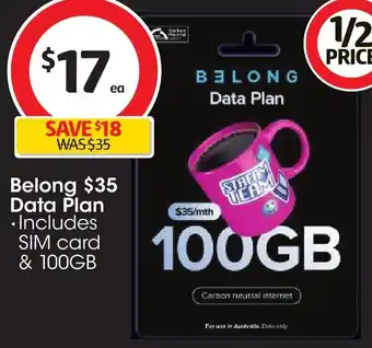 Coles Belong $35 Data Plan offer