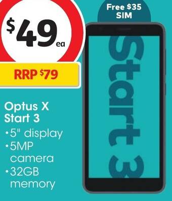 Coles Optus X Start 3 offer