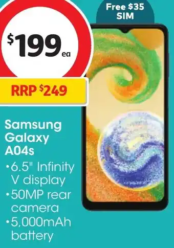 Coles Samsung Galaxy A04s offer