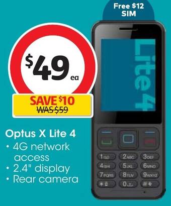 Coles Optus X Lite 4 offer