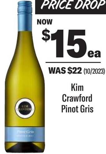 Coles Kim Crawford Pinot Gris offer