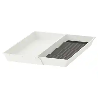 Uppdatera tray w spice rack/adj add-on tray, white/anthracite, 40x50 cm
