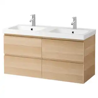 IKEA Godmorgon / odensvik wash-stand with 4 drawers, white stained oak effect/dalskär tap, 123x49x64 cm offer