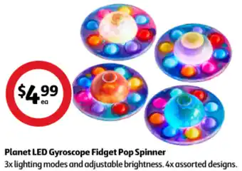 Coles Planet LED Gyroscope Fidget Pop Spinner offer