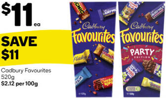 Woolworths Cadbury Favourites 520g offer