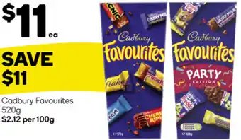 Woolworths Cadbury Favourites 520g offer