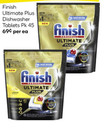 Woolworths Finish Ultimate Plus Dishwasher Tablets Pk 45 offer
