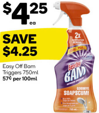 Woolworths Easy Off Bam Triggers 750ml offer