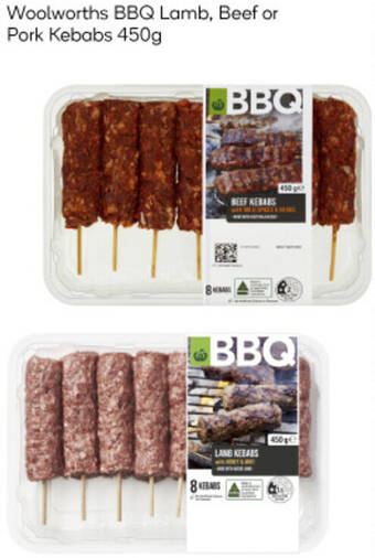Woolworths Woolworths BBQ Lamb, Beef or Pork Kebabs 450g offer