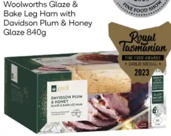 Woolworths Glaze & Bake Leg Ham with Davidson Plum & Honey Glaze 840g