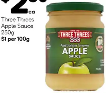 Woolworths Three Threes Apple Sauce 250g offer