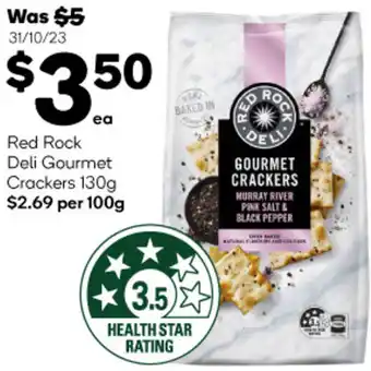 Woolworths Red Rock Deli Gourmet Crackers 130g offer