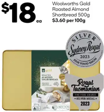 Woolworths Gold Roasted Almond Shortbread 500g