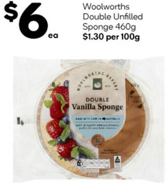 Woolworths Woolworths Double Unfilled Sponge 460g offer