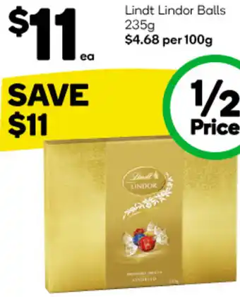 Woolworths Lindt Lindor Balls 235g offer