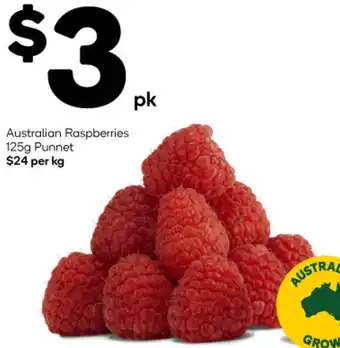 Woolworths Australian Raspberries 125g offer