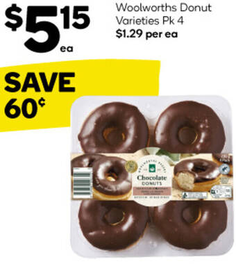 Woolworths Woolworths Donut Varieties Pk 4 offer