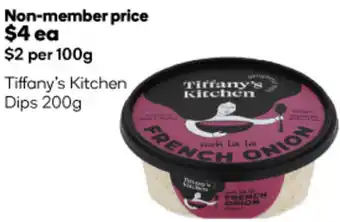 Woolworths Tiffany's Kitchen Dips 200g offer