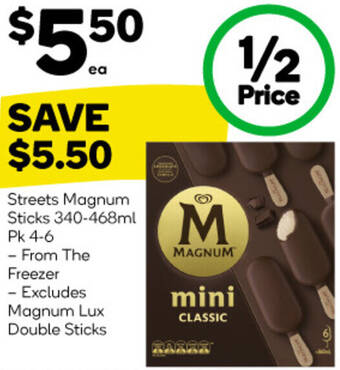 Woolworths Streets Magnum Sticks 340-468ml offer