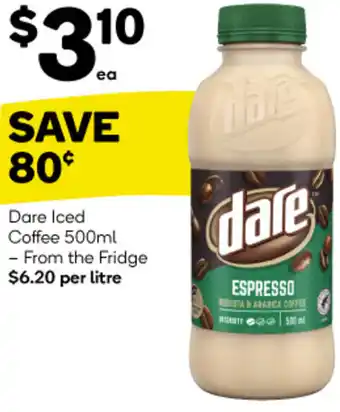 Woolworths Dare Iced Coffee 500ml offer