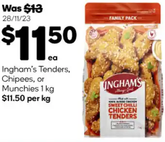 Woolworths Ingham's Tenders, Chipees, or Munchies 1 kg offer