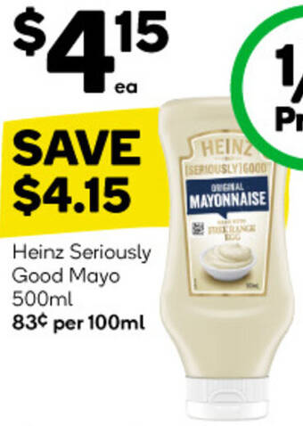 Woolworths Heinz Seriously Good Mayo 500ml offer