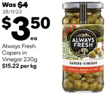 Woolworths Always Fresh Capers in Vinegar 230g offer