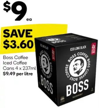 Boss Coffee Iced Coffee Cans 4 x 237ml