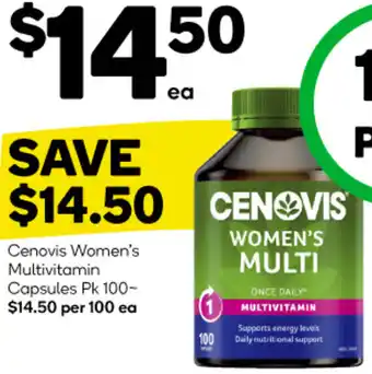 Woolworths Cenovis Women's Multivitamin Capsules Pk 100 offer