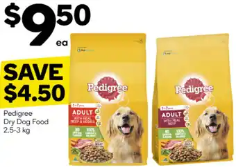 Woolworths Pedigree Dry Dog Food 2.5-3 kg offer