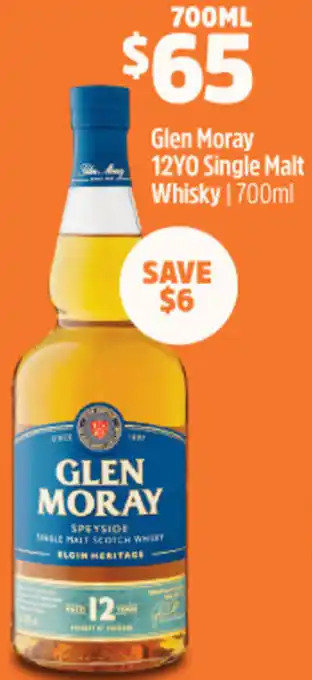 Woolworths Glen Moray 12YO Single Malt Whisky 700ml offer