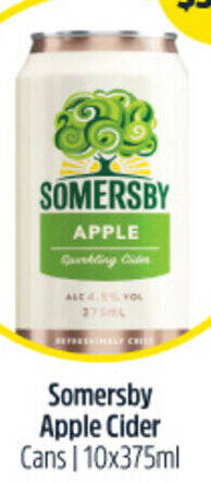 Woolworths Somersby Apple Cider Cans 10x375ml offer